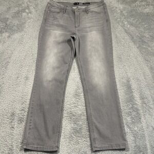 Jones New York Jeans Women's‎ 14 34x30 Gray Lexington Straight Denim 5-Pocket